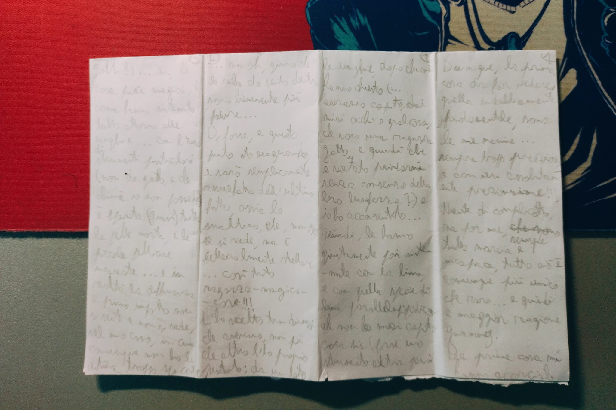 Foto del foglio su cui ho scritto